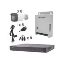 HIKVISION KH4K8BTWA Kit Audio Bidireccional TurboHD 4K-3K / DVR 8 Canales 4K / 8 Cámaras Bala (Exter