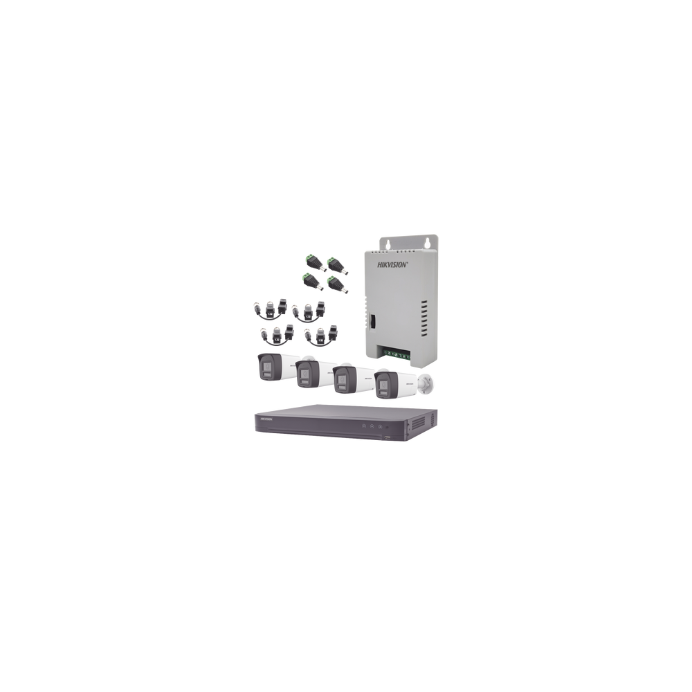 HIKVISION KH-4K-4B-TWA Kit Audio Bidireccional TurboHD 4K-3K / DVR 4 Canales 4K / 4 Cámaras Bala (Ex