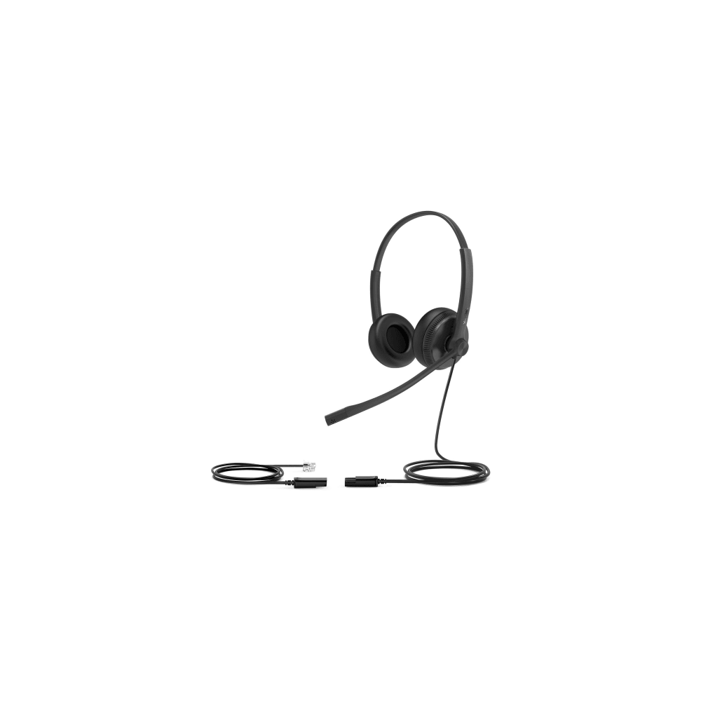 YEALINK YHS34-DUAL Diadema Alámbrica YHS34 Dual de Yealink QD a RJ9 con Almohadillas de Cuero
