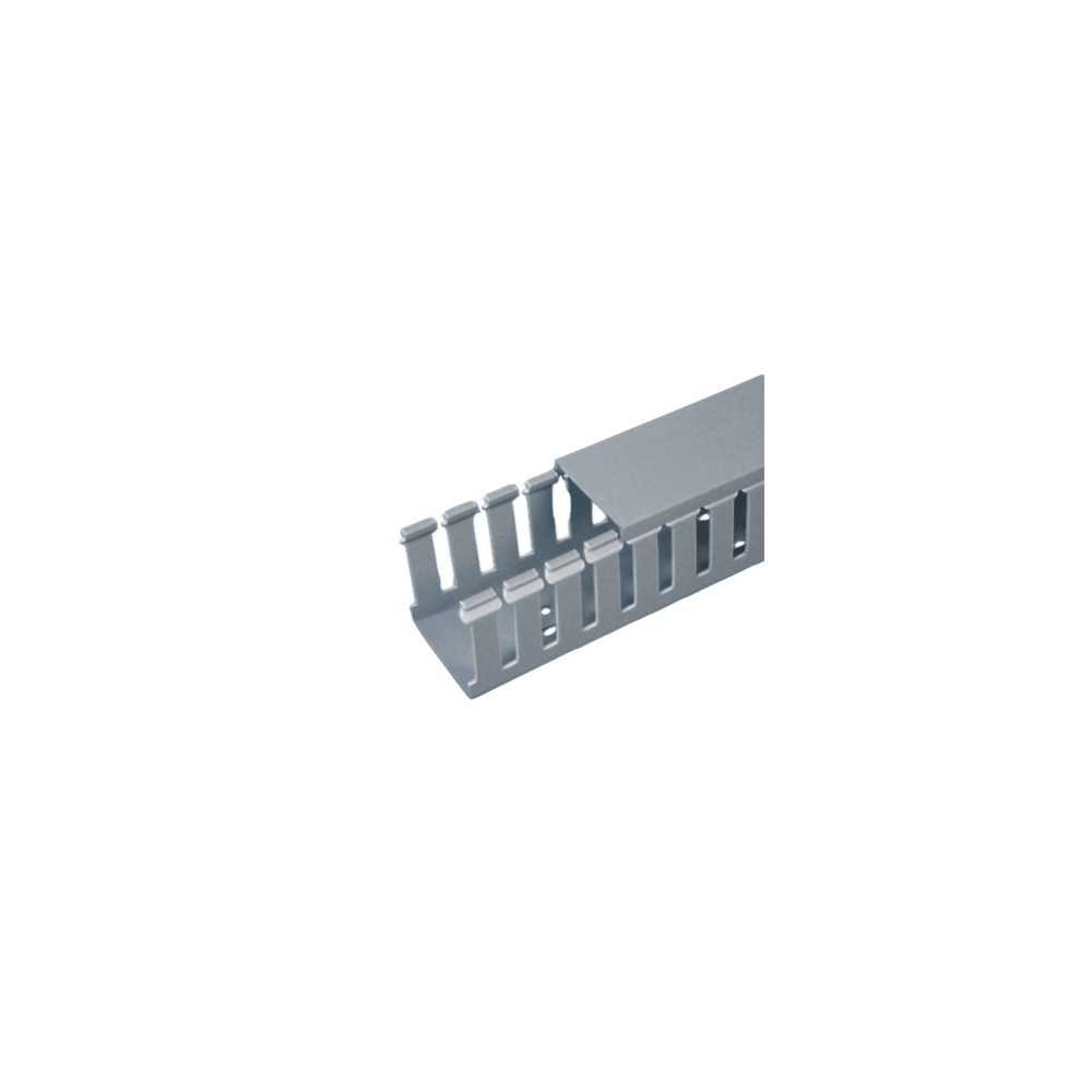 PANDUIT FC1.5X4LG2 Canaleta Ranurada de PVC con Tapa Tipo F 44.5 mm de Ancho 104.1 mm de Alto y 2 m