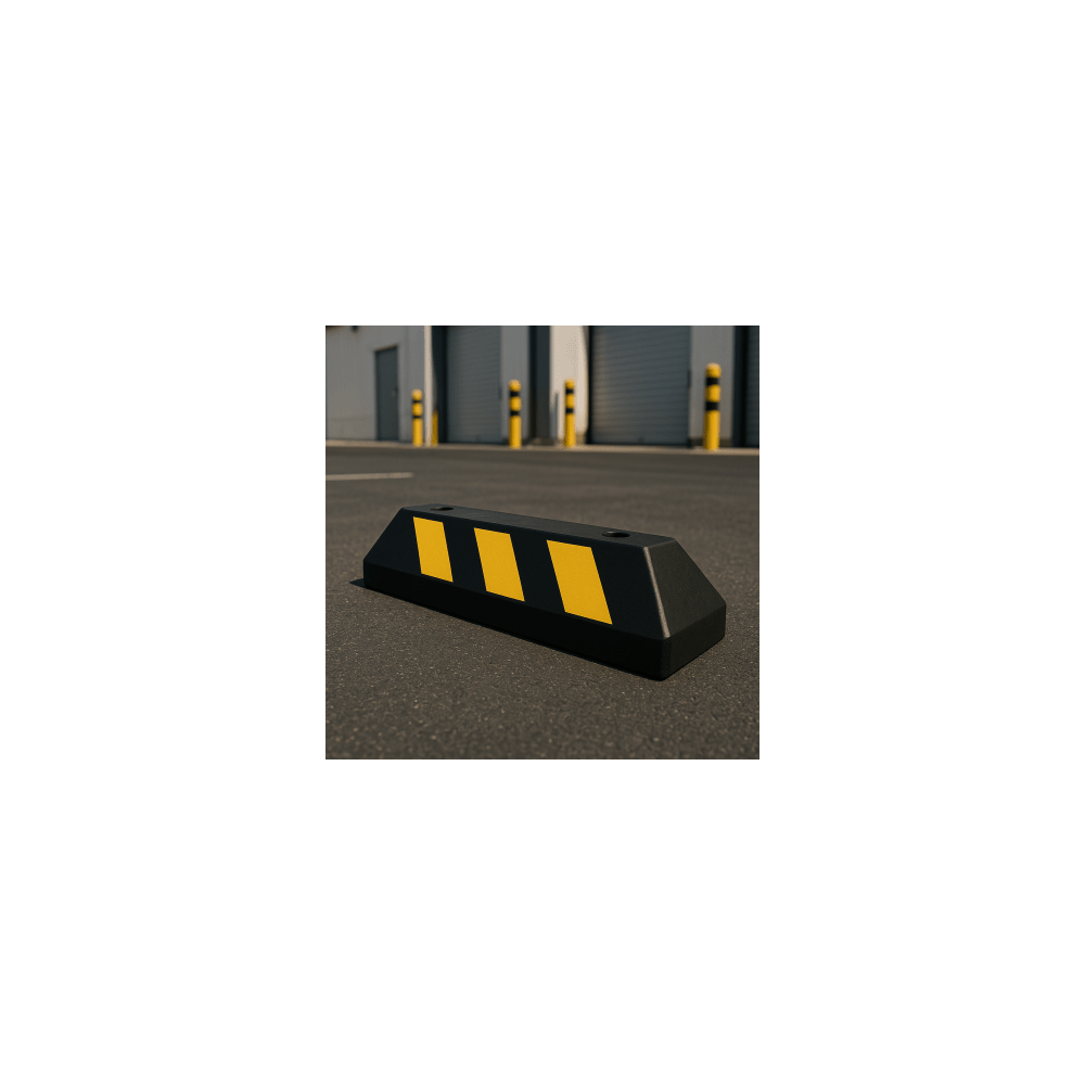 AccessPRO AC55TV-2 Tope D/ Estacionamiento Vehicular / Hule Reciclado / 55cm / Color Negro con Franj