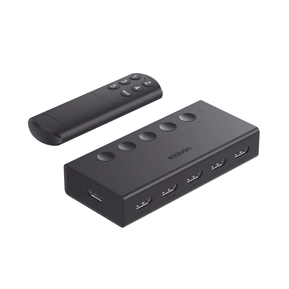 90512 Conmutador HDMI 5X1  4K60Hz  HDMI 2.0 1.4  HDCP 2.2 1.4  VRR  Dynamic HDR  3D